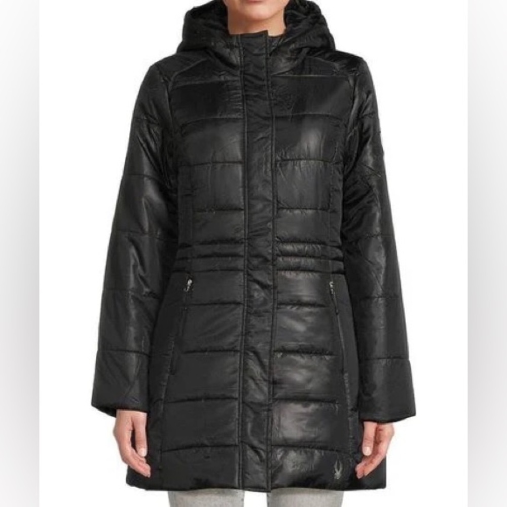 Spyder Patch Logo Hooded Puffer Lined Hacket NWT